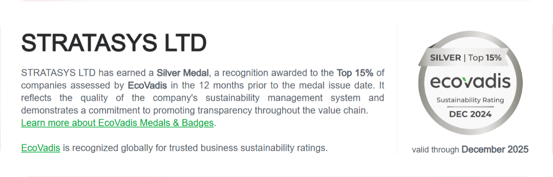 Stratasys 重磅發(fā)布第四份 ESG&可持續(xù)報告，首次公開范圍 3 溫室氣體排放數(shù)據(jù)